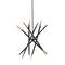 Black Metal 12 Light Chandelier with Suspension Rod 8" x 8" x 62"